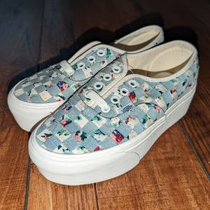 NEW Womens Vans Authentic Stacked Platform Woven Floral Multicolor Shoes 5 5.5